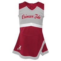 Girls Toddler Crimson/Gray Alabama Crimson Tide Two-Piece Cheer Captain Jumper Dress & Bloomers Set