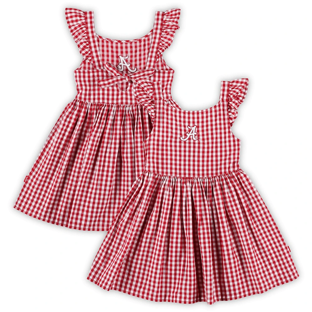 Robe à carreaux Constance Crimson Alabama Tide pour fille