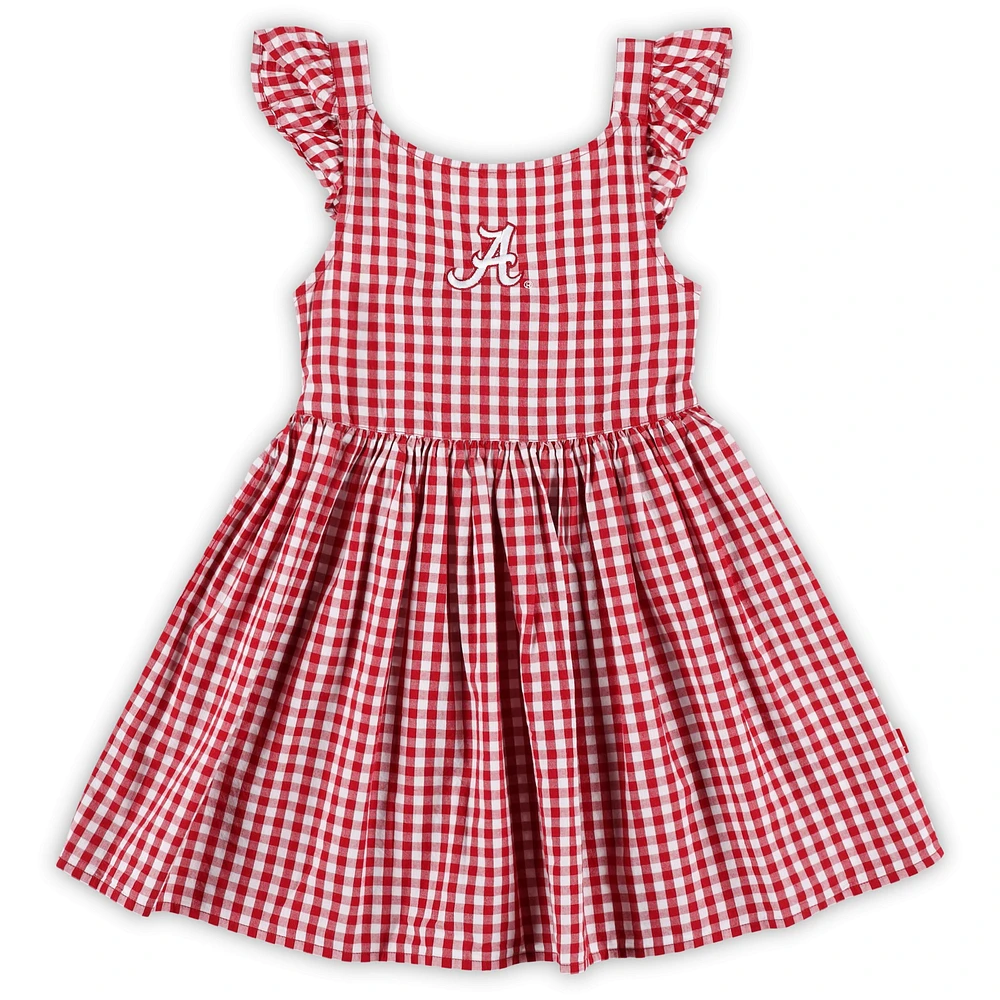 Robe à carreaux Constance Crimson Alabama Tide pour fille