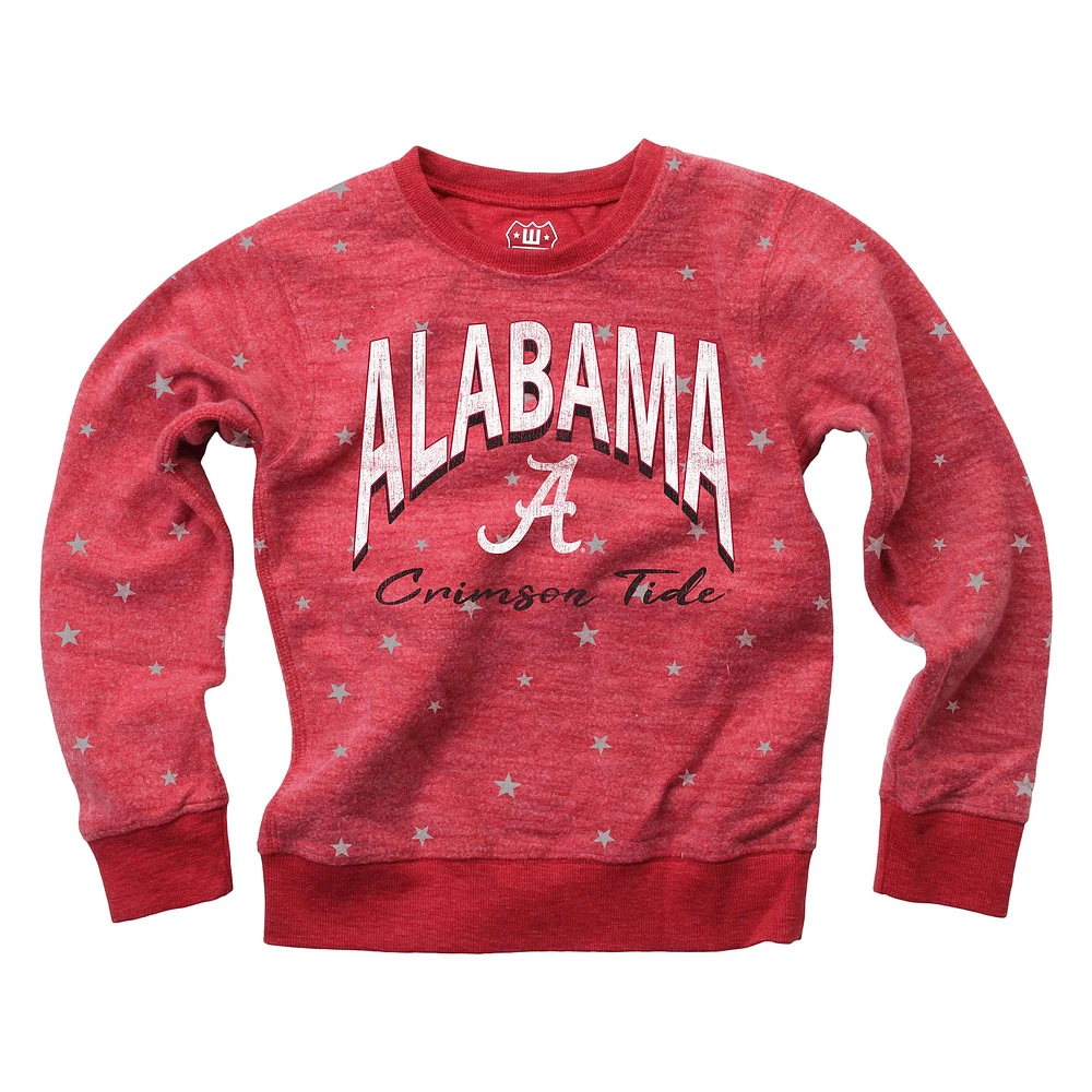 Sweat-shirt en polaire inversé à étoiles scintillantes pour filles Wes & Willy Crimson Alabama Tide