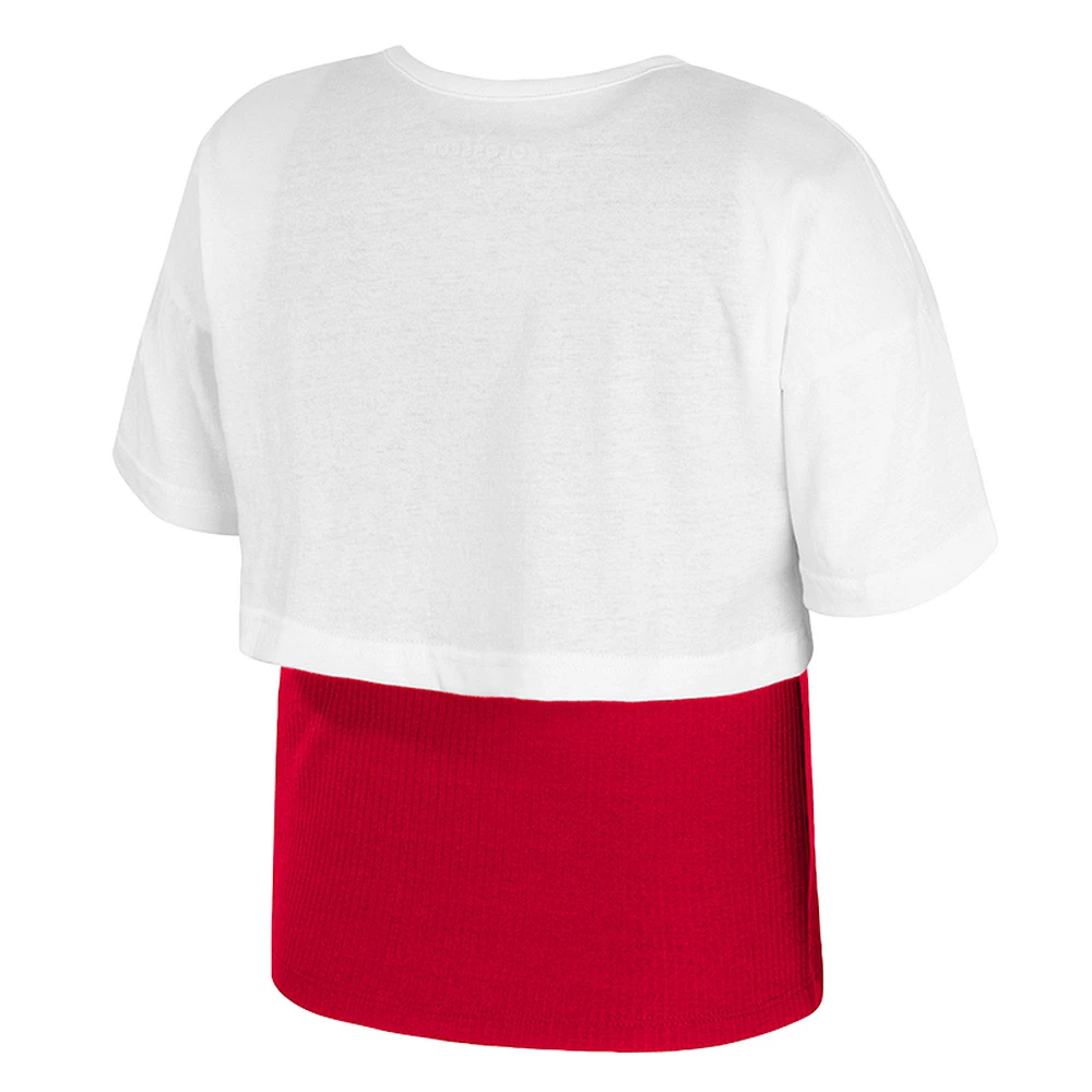 Girl's Youth Colosseum  White Alabama Crimson Tide Gale Cropped 2Fer Top