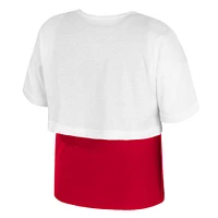 Girl's Youth Colosseum  White Alabama Crimson Tide Gale Cropped 2Fer Top