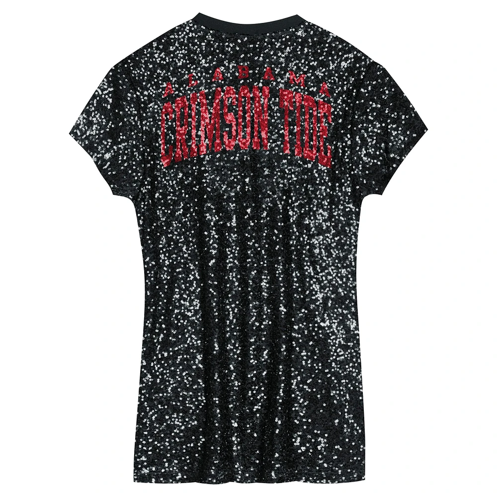 Girls Youth  Black Alabama Crimson Tide Sequin V-Neck Dress