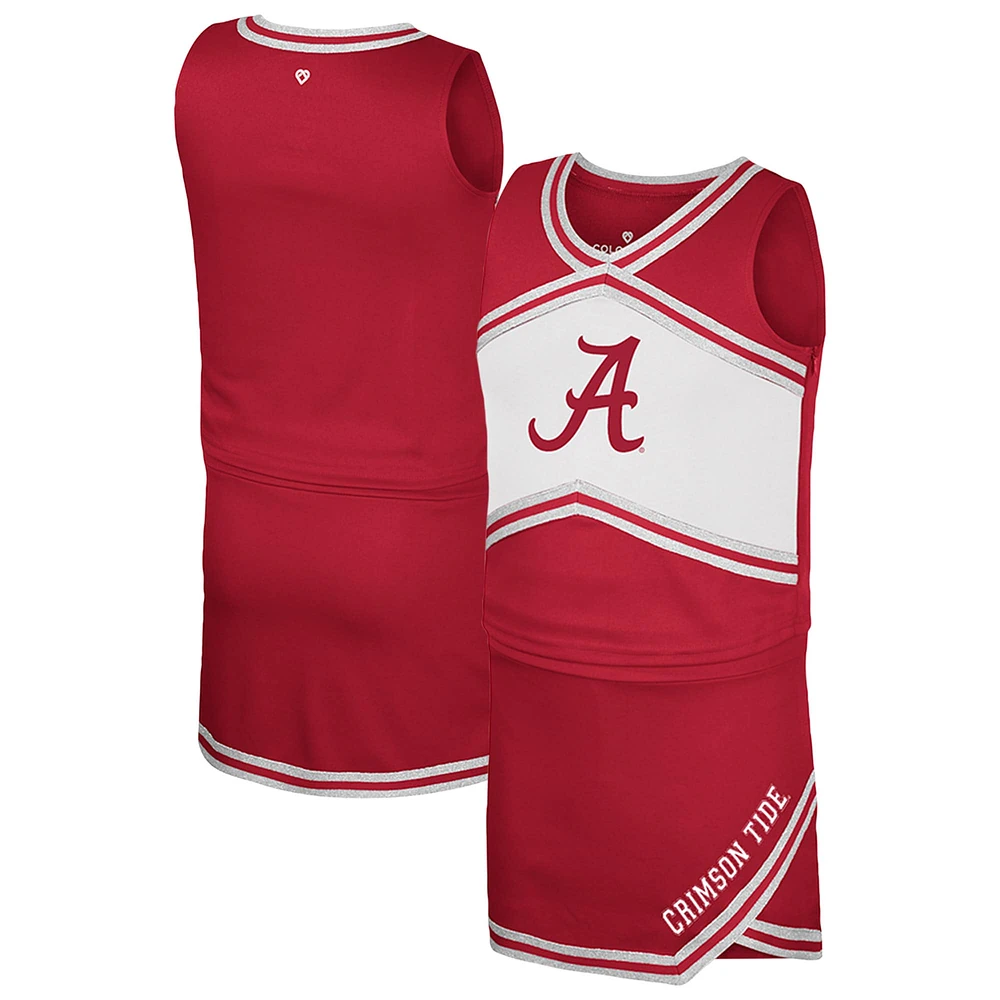 Ensemble haut et jupe de pom-pom girl Crimson Alabama Tide pour filles Youth Colosseum