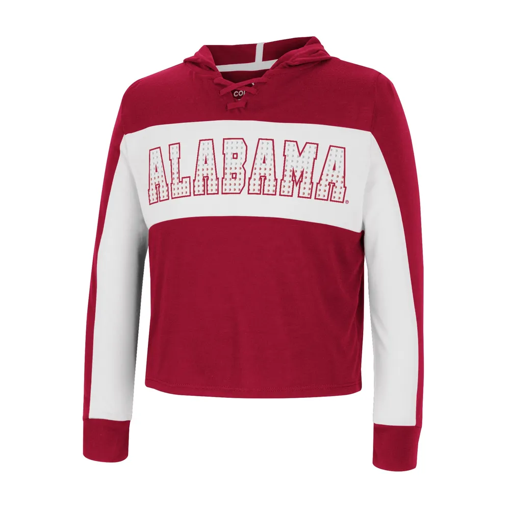 T-shirt à manches longues lacets Colosseum Crimson Alabama Tide Galooks pour fille