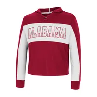 T-shirt à manches longues lacets Colosseum Crimson Alabama Tide Galooks pour fille