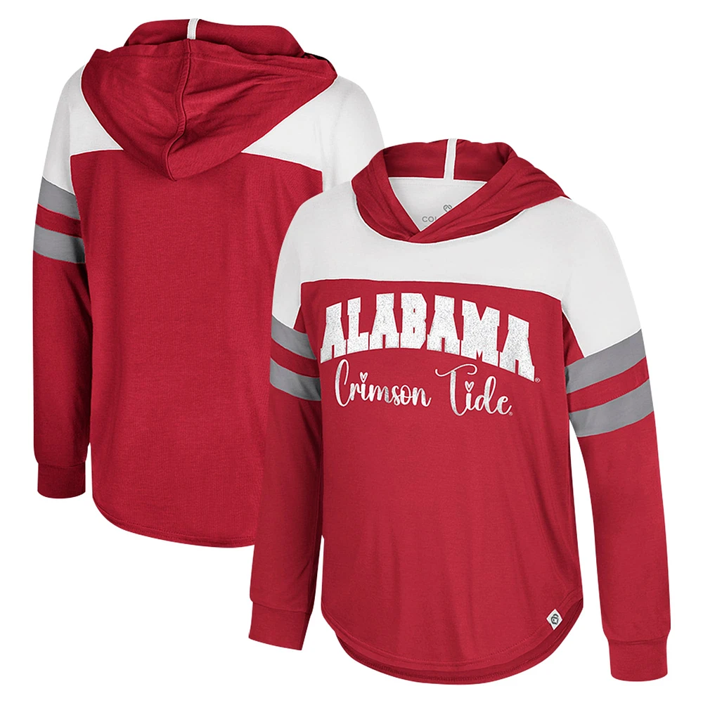 Girls Youth Colosseum Crimson Alabama Tide Reflection Hoodie Long Sleeve T-Shirt