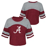 Crimson Alabama Tide Sunday Friday T-shirt en jersey à rayures pour jeunes filles