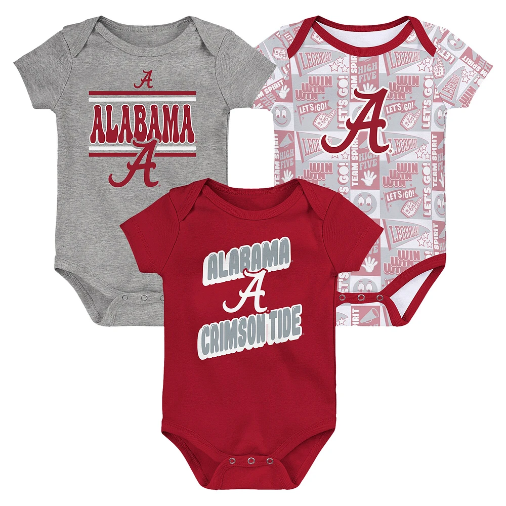 Infant Alabama Crimson Tide Sunday Comics 3-Pack Bodysuit Set