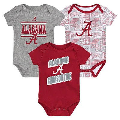 Lot de 3 bodies pour bébé Alabama Crimson Tide Sunday Comics