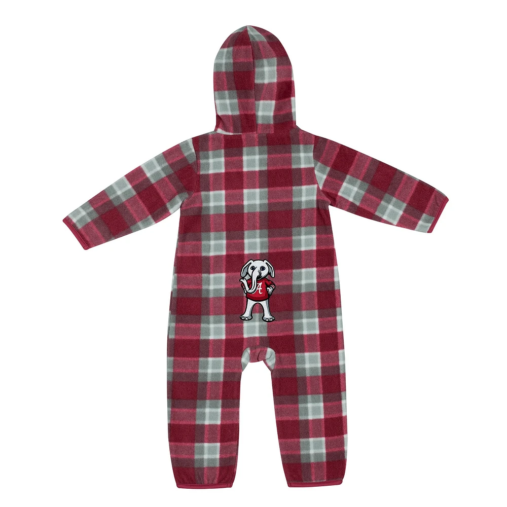 Infant Colosseum Crimson/Gray Alabama Crimson Tide Farays Plaid Full-Zip Hoodie Jumper