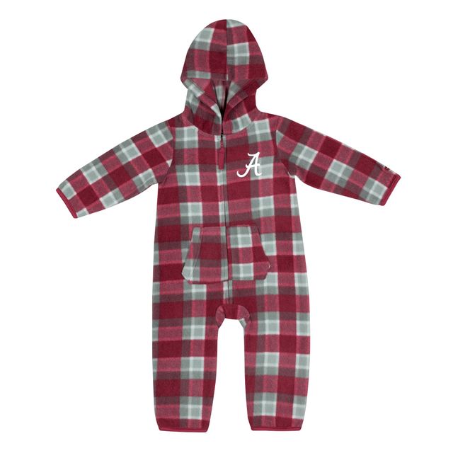 Infant Colosseum Crimson/Grey Alabama Crimson Tide Farays Plaid Full-Zip Hoodie Jumper