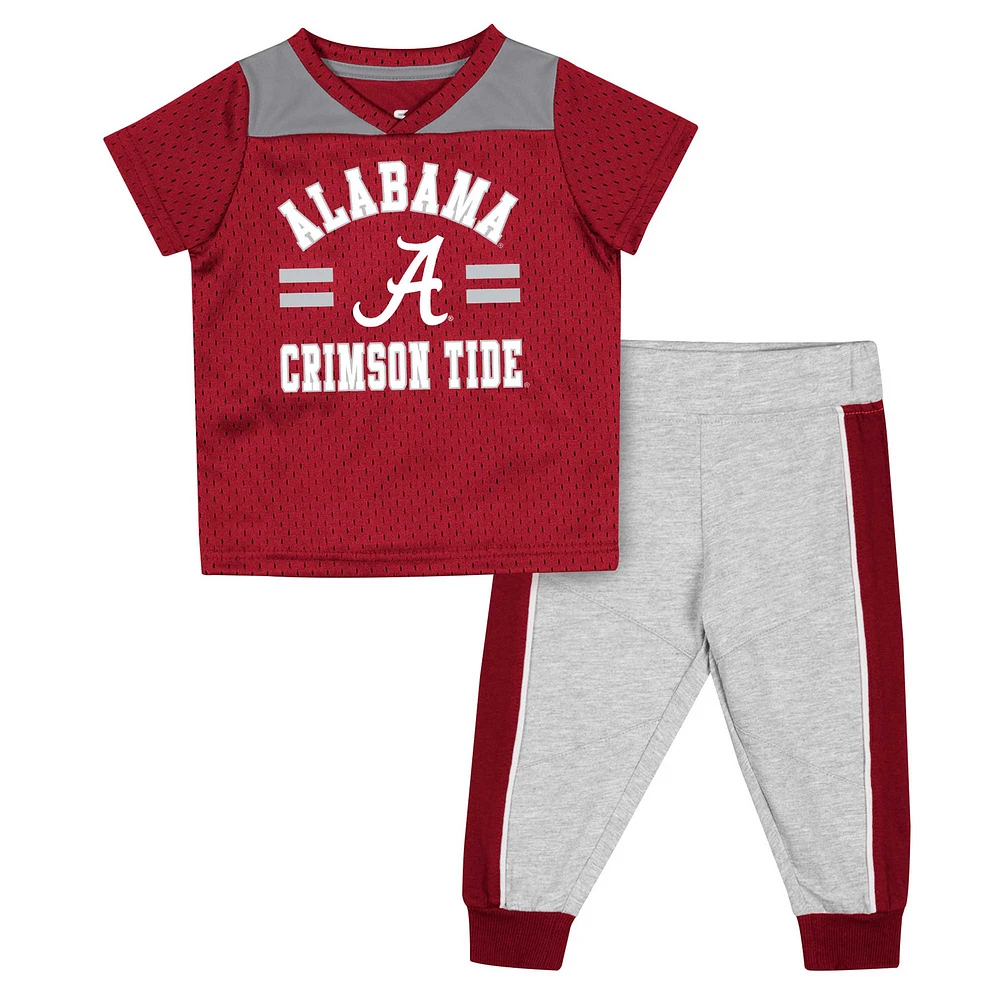 Ensemble maillot et pantalon Alabama Crimson Tide Ka-Boot-It Colosseum Crimson/Heather Grey pour bébé