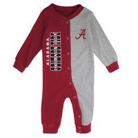 Infant Crimson/Heather Gray Alabama Crimson Tide Halftime Two-Tone Sleeper