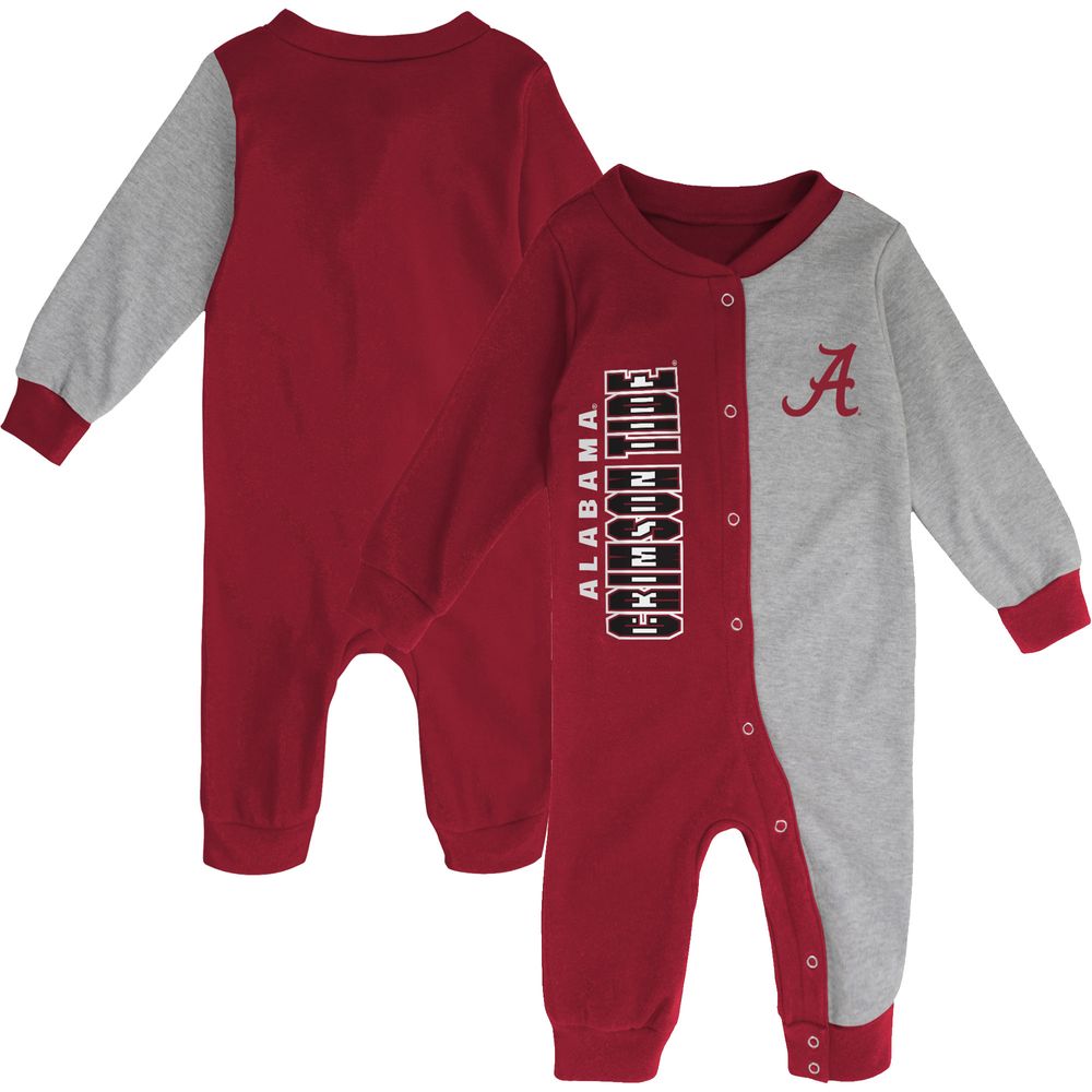 Infant Crimson/Heather Gray Alabama Crimson Tide Halftime Two-Tone Sleeper