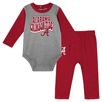 Infant Crimson Alabama Tide Double Up Long Sleeve Bodysuit & Pant Set