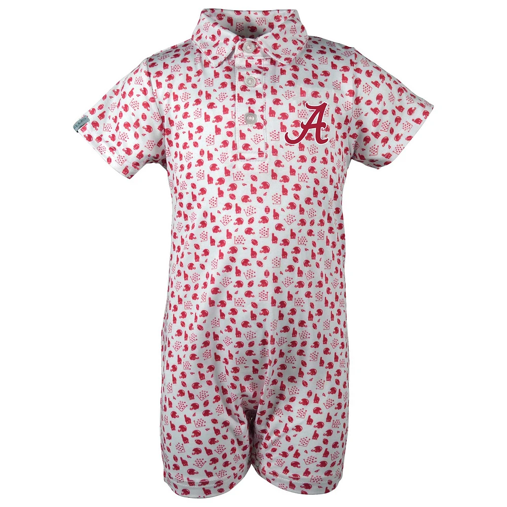 Grenouillère polo Earnest blanche Alabama Crimson Tide pour bébé