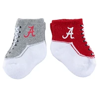 Lot de deux paires de chaussettes pour bébé ZooZatz Alabama Crimson Tide