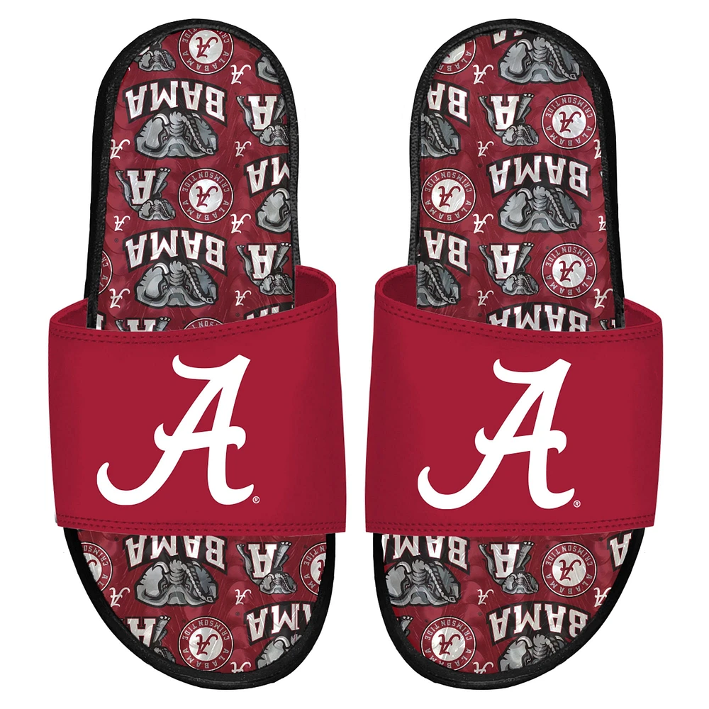 ISlide Alabama Crimson Tide Sandales à glissière en gel motif d'équipe