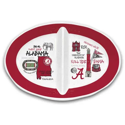 Alabama Crimson Tide Magnolia Lane Two-Section Melamine Platter