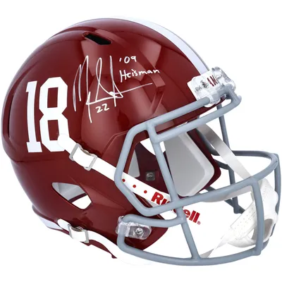 Derrick Henry & Mark Ingram II Alabama Crimson Tide Autographed Schutt  Replica Helmet with Heisman Inscriptions