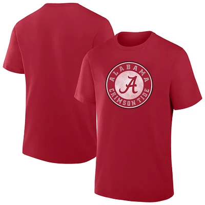 T-shirt à logo vintage vieilli Fanatics Crimson Alabama Tide Big & Tall pour hommes