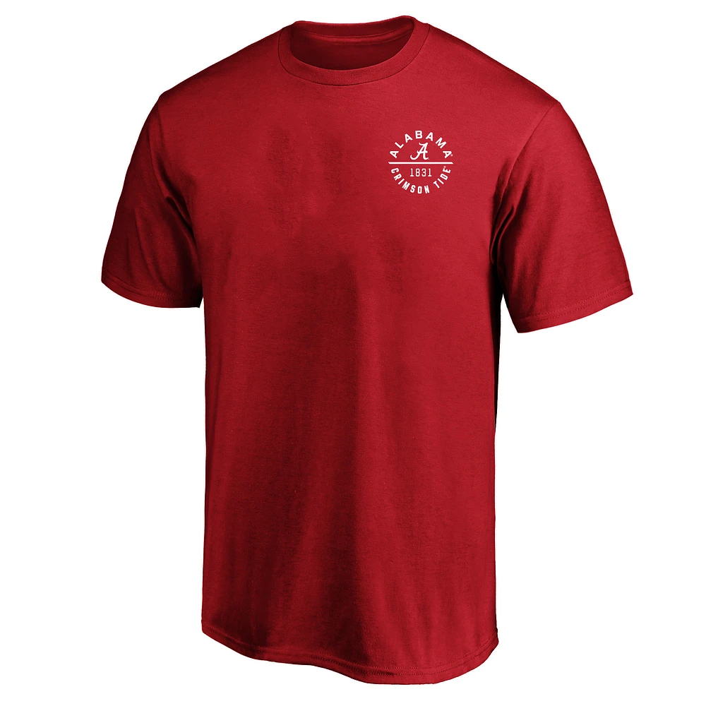 Men's Fanatics  Crimson Alabama Tide Big & Tall Fast Break 2 Hit T-Shirt
