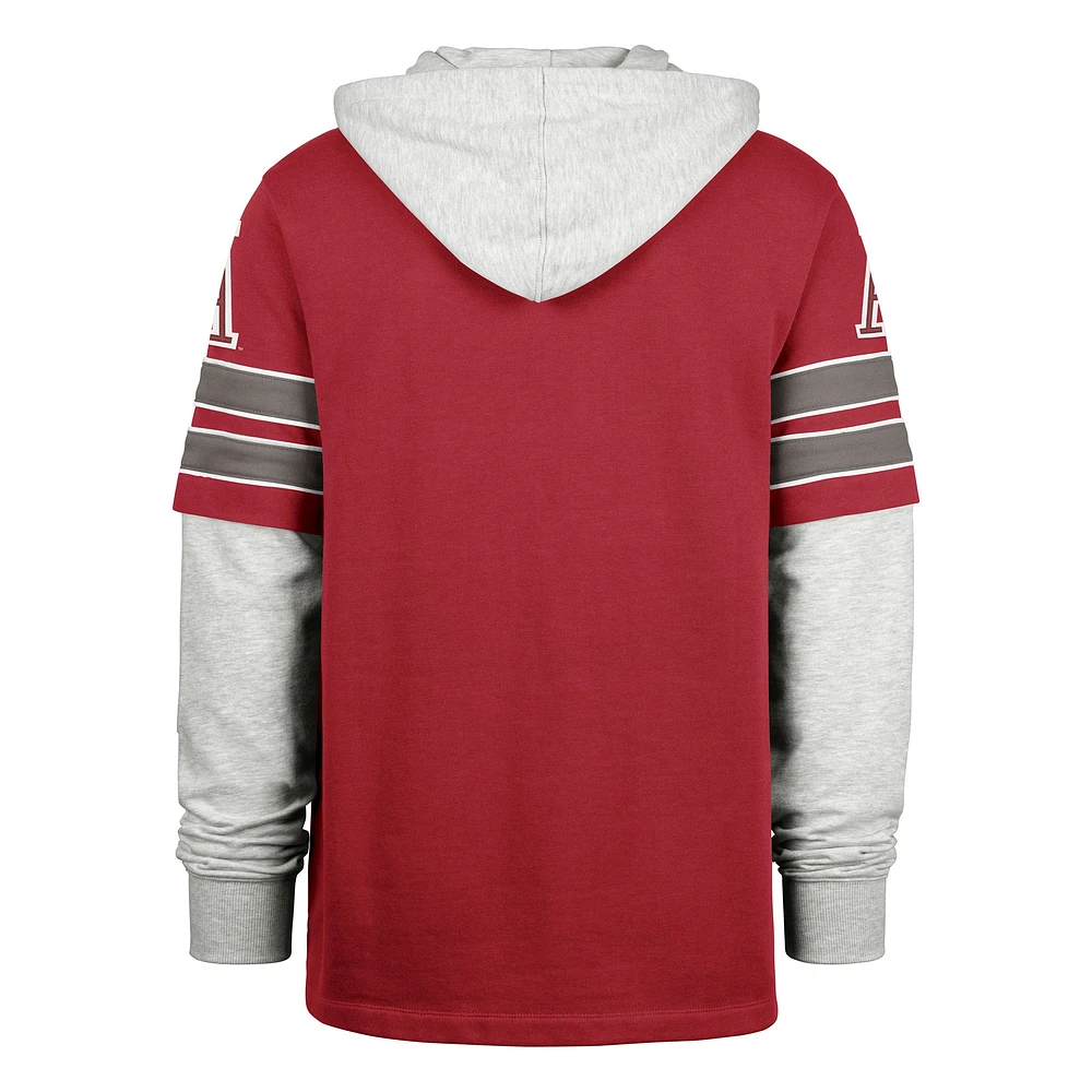 Men's '47 Crimson Alabama Tide Big & Tall Blitz Lacer Pullover Hoodie