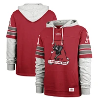 Men's '47 Crimson Alabama Tide Big & Tall Blitz Lacer Pullover Hoodie