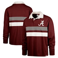 Men's '47 Crimson Alabama Tide Clubhouse Knox Thames Long Sleeve Rugby Polo