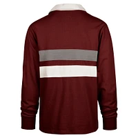 Men's '47 Crimson Alabama Tide Clubhouse Knox Thames Long Sleeve Rugby Polo