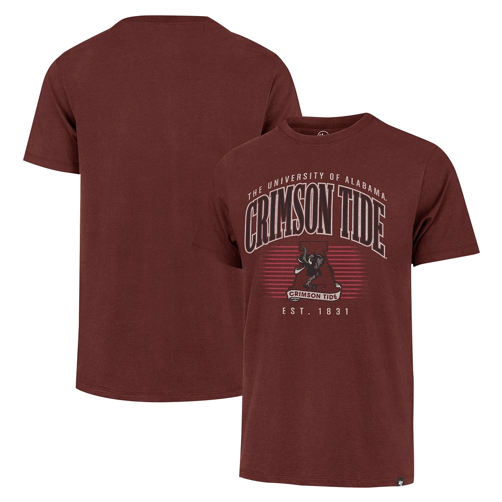 Men's '47 Crimson Alabama Tide Double Header Franklin T-Shirt