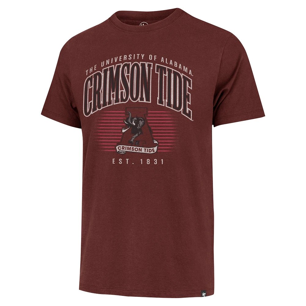 Men's '47 Crimson Alabama Tide Double Header Franklin T-Shirt