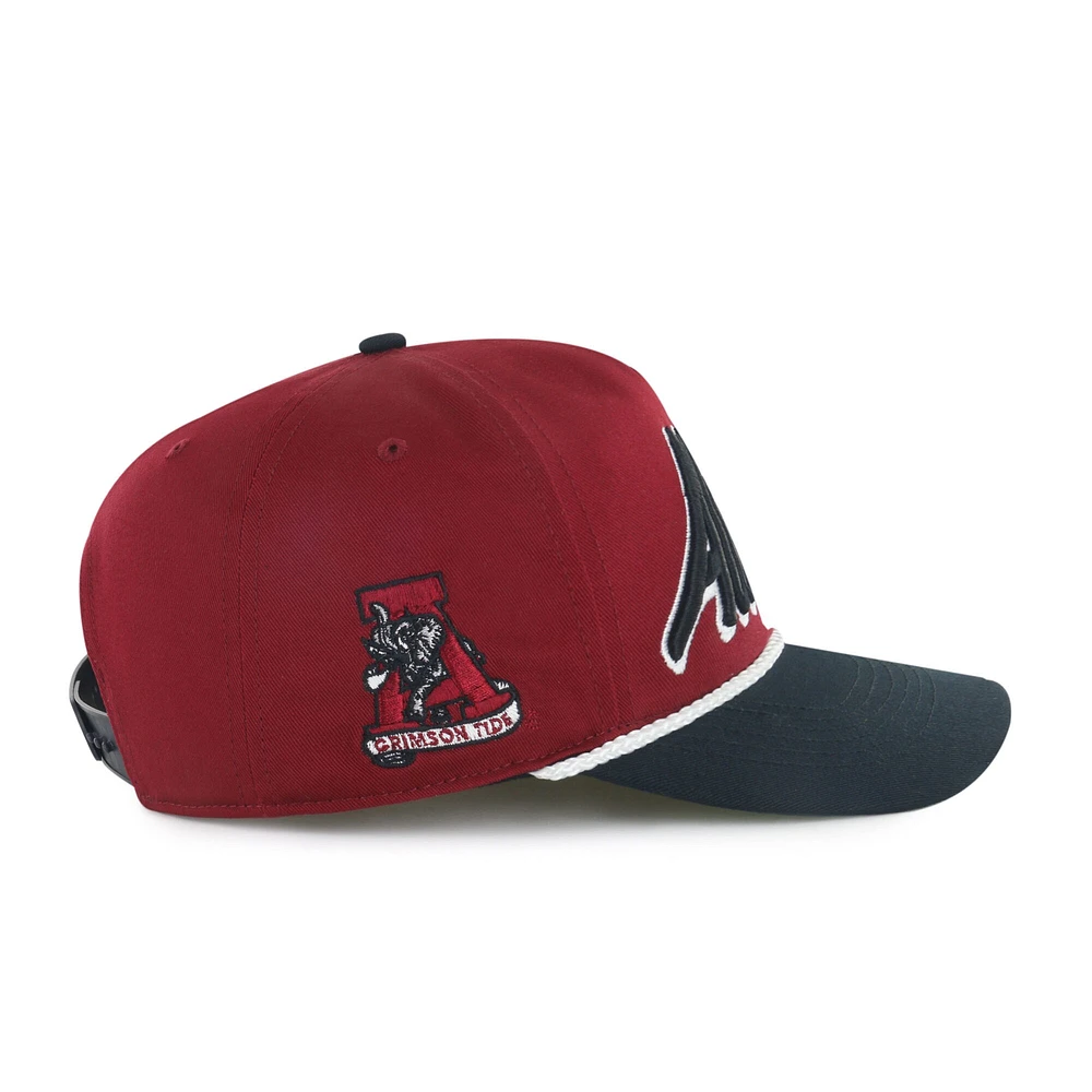 Casquette ajustable Crimson Tide Dropshadow Rope Hitch pour homme, modèle 47, Alabama Crimson