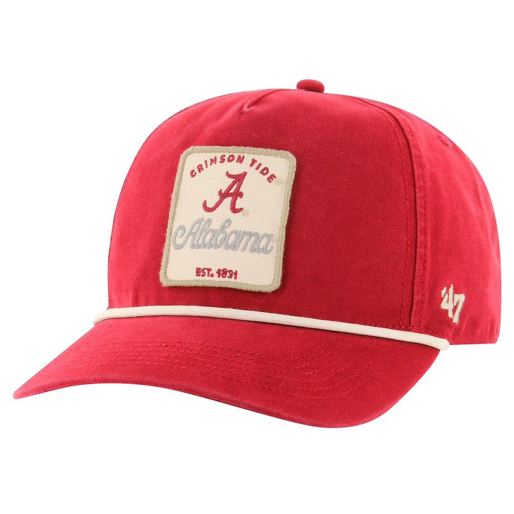 Casquette ajustable en corde d'attelage Pitstop Crimson Tide Alabama 47 pour homme