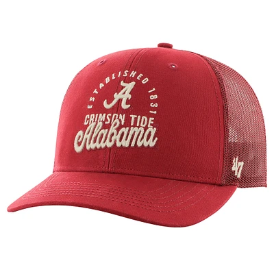 Men's '47 Crimson Alabama Crimson Tide Pitstop Trucker Adjustable Hat