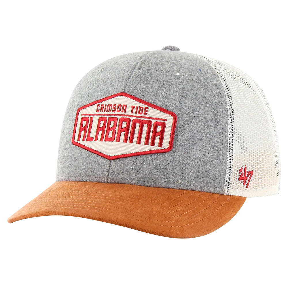 Casquette ajustable Drover Trucker Alabama Crimson Tide 47 pour homme, gris chiné