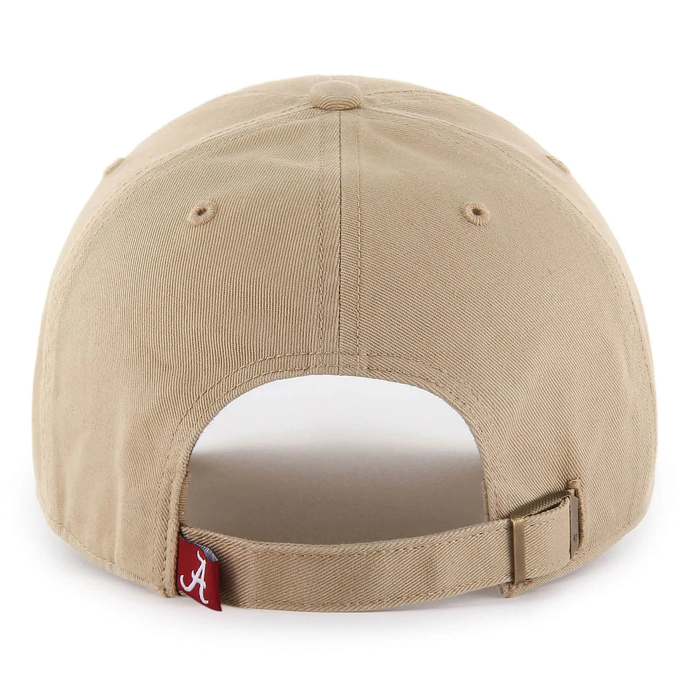 Men's '47 Khaki Alabama Crimson Tide Clean Up Adjustable Hat