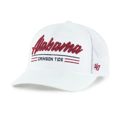 Casquette ajustable en corde Garner Alabama Crimson Tide blanche pour homme, modèle 1947