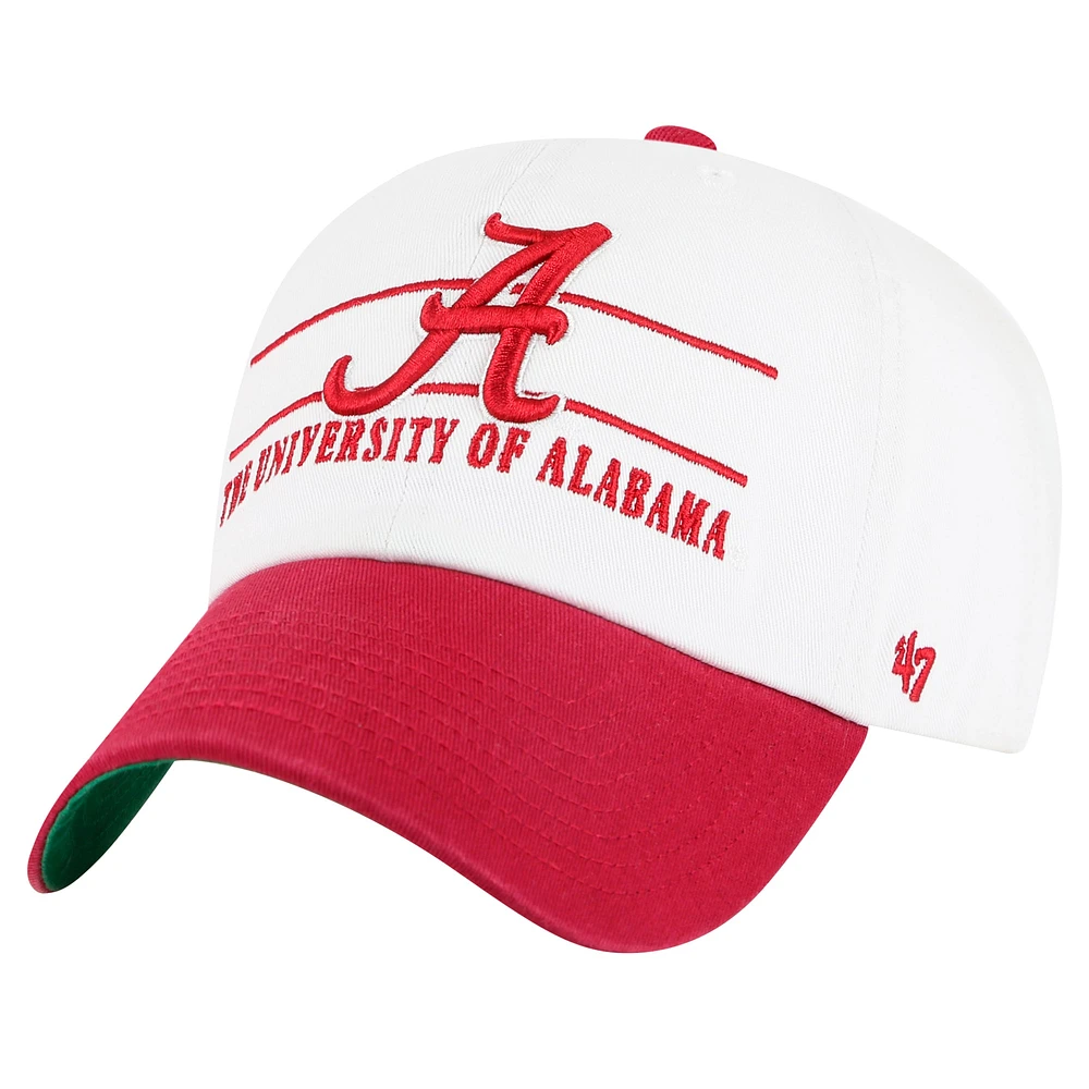 Casquette ajustable Alabama Crimson Tide Gridiron Clean Up blanche pour homme '47