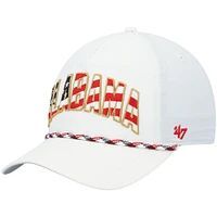 '47 White Alabama Crimson Tide Stars and Stripes Flag Flutter Hitch Snapback Hat