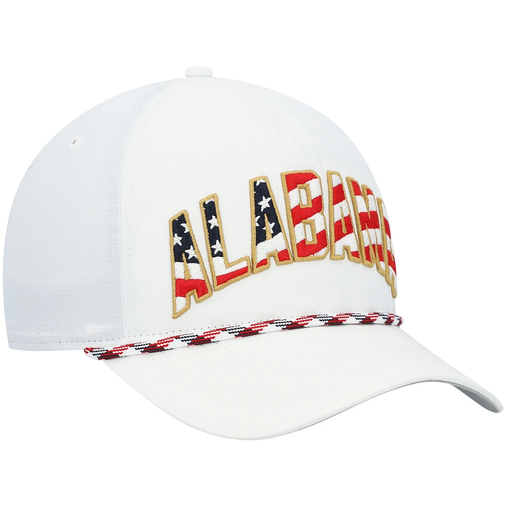 '47 White Alabama Crimson Tide Stars and Stripes Flag Flutter Hitch Snapback Hat