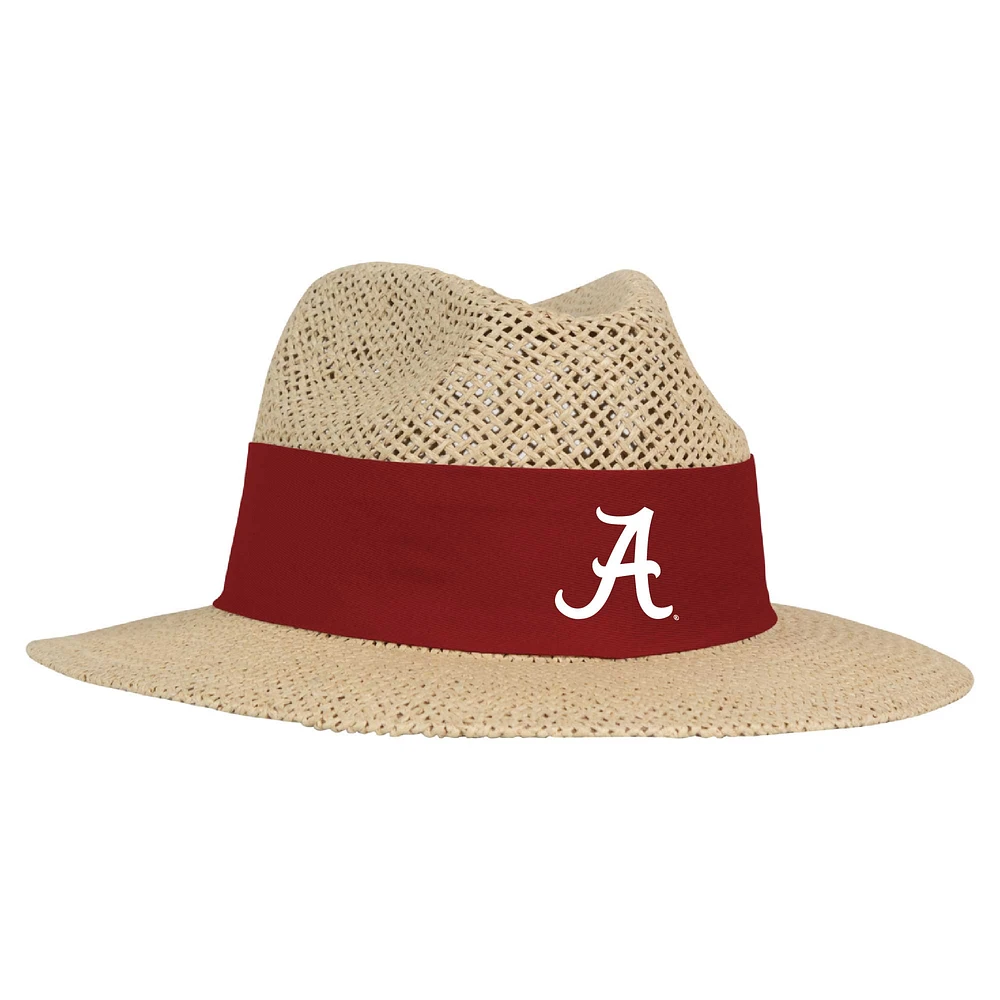 Men's Ahead Tan Alabama Crimson Tide Wellington Gambler Straw Hat