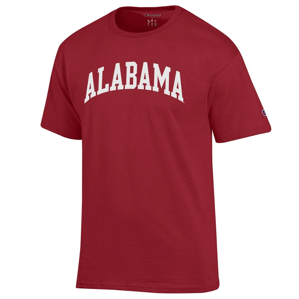 T-shirt basique Arch Champion Crimson Alabama Tide pour homme