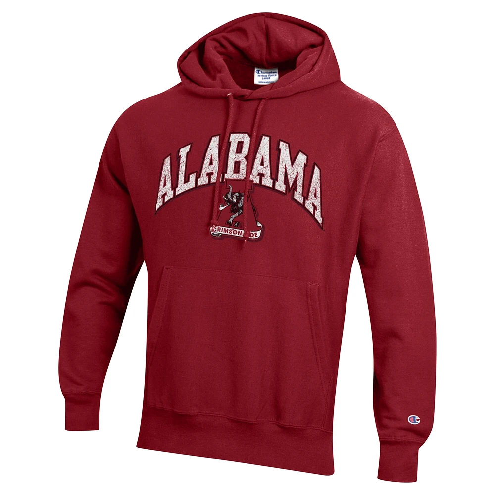 Men's Champion Crimson Alabama Tide Vault Late Night Reverse Weave Pullover Hoodie