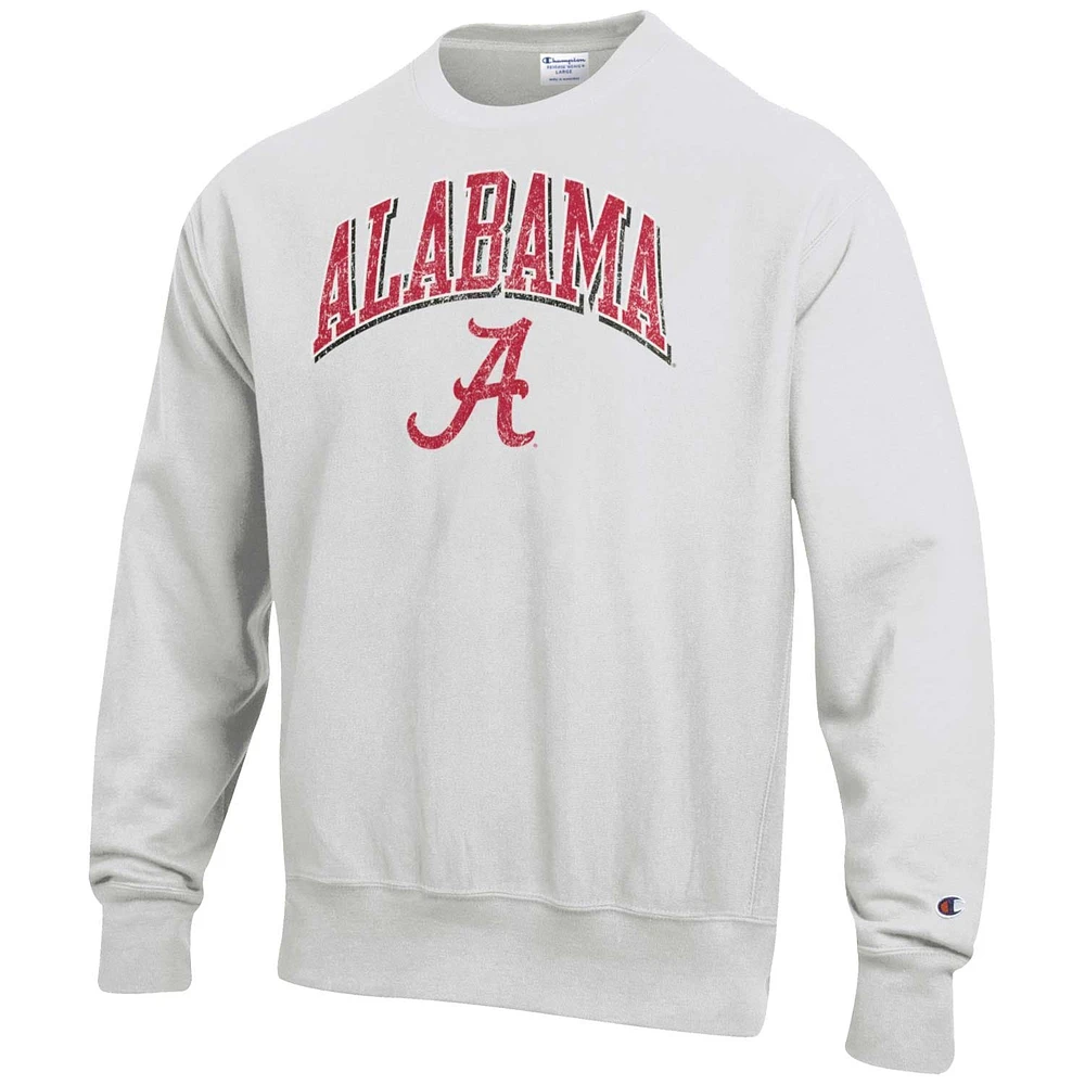 Sweat à capuche Champion Alabama Crimson Tide Arch Over Logo pour homme, gris, tissage inversé