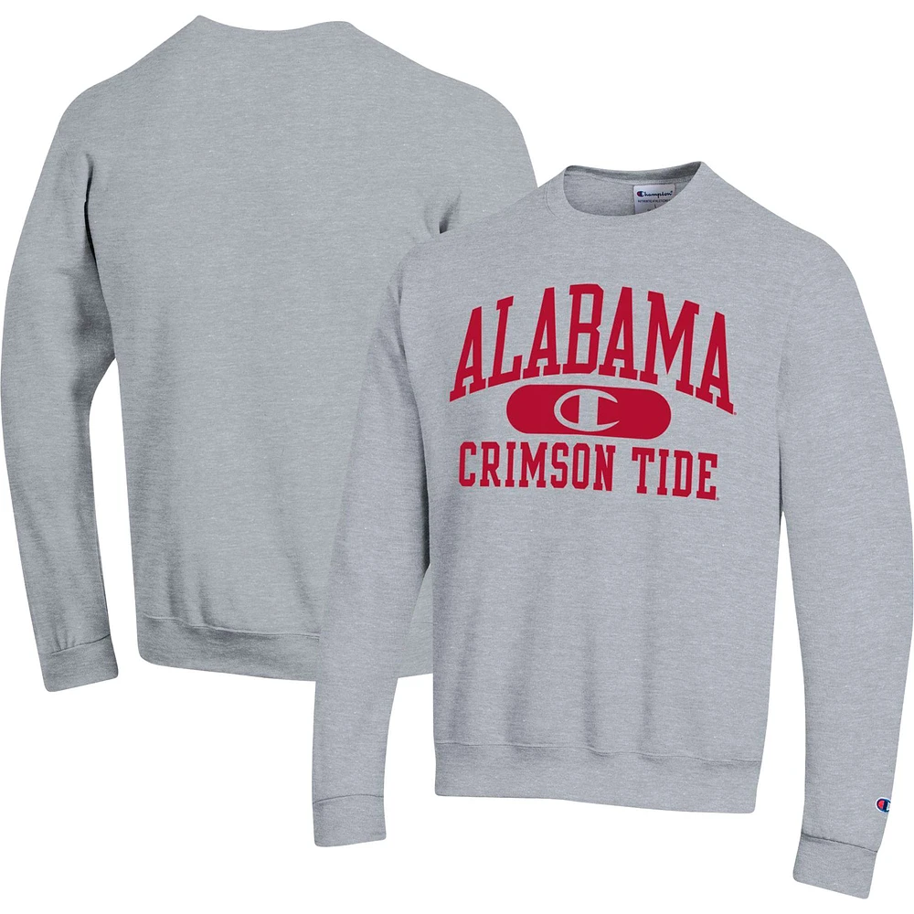 Sweat-shirt Champion Heather Grey Alabama Crimson Tide Arch Pill pour homme