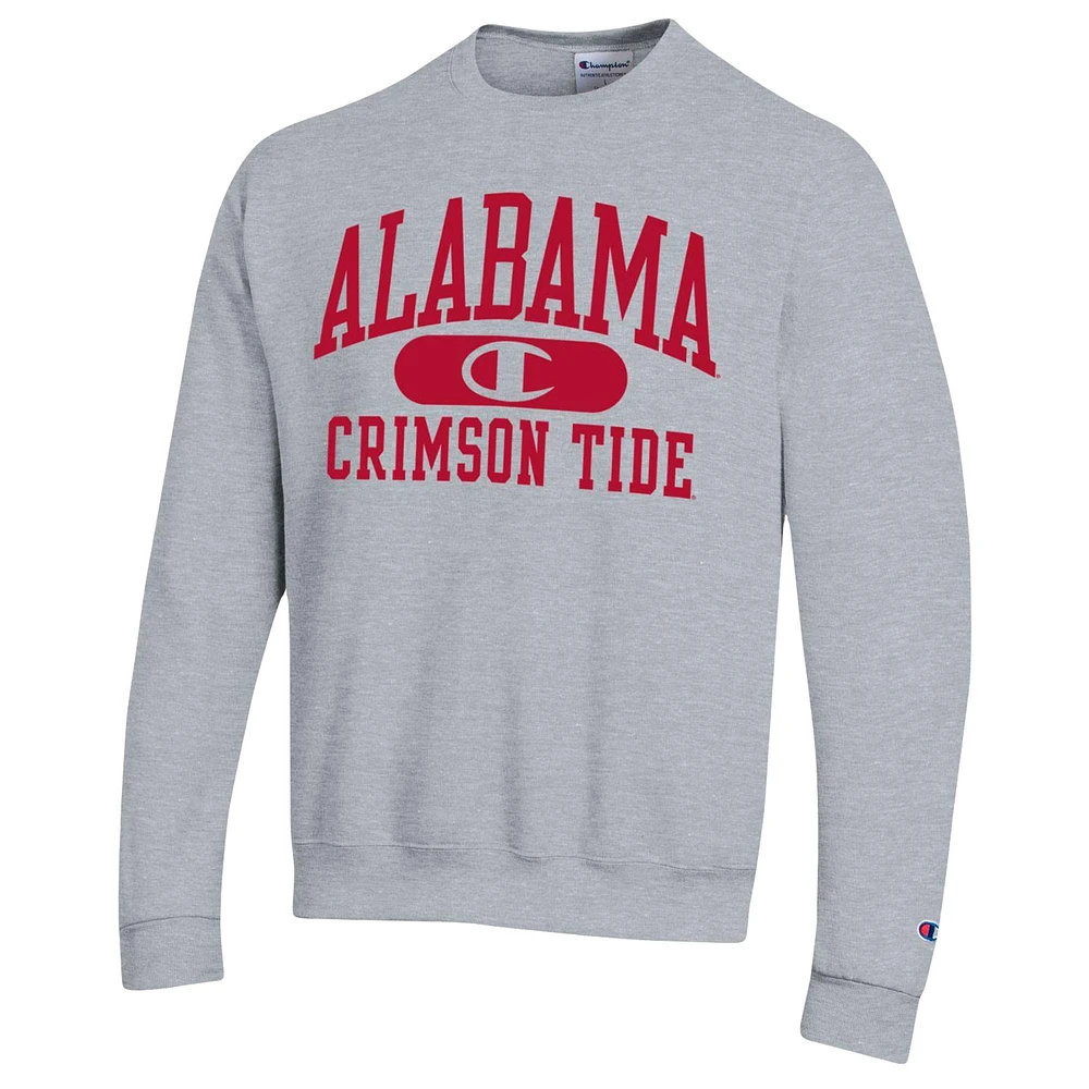 Sweat-shirt Champion Heather Grey Alabama Crimson Tide Arch Pill pour homme