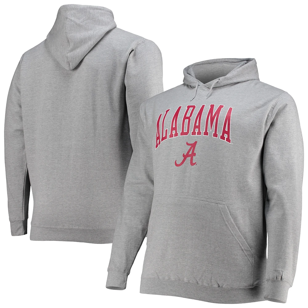 Champion pour hommes Heather Grey Alabama Crimson Tide Tailles Big & Tall Arch Over Logo Powerblend Pull à capuche