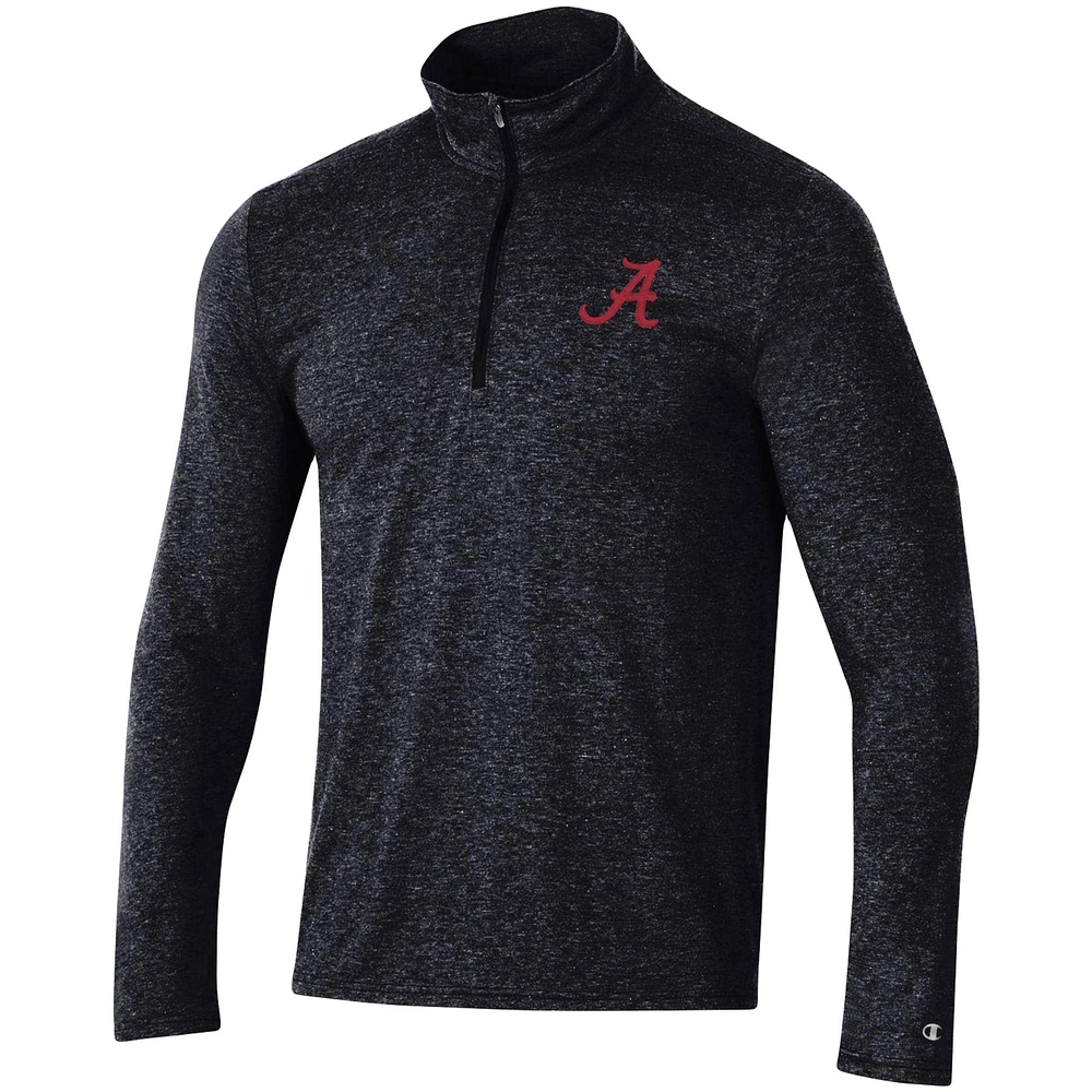 Men's Champion Heathered Black Alabama Crimson Tide Field Day Team Quarter-Zip Jacket
